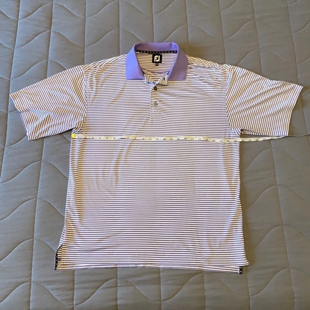 FootJoy Polo Golf Shirt- Men’s Size Large -Purple Stripes - Picture 6 of 10